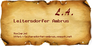 Leitersdorfer Ambrus névjegykártya